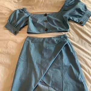 Blue two piece set